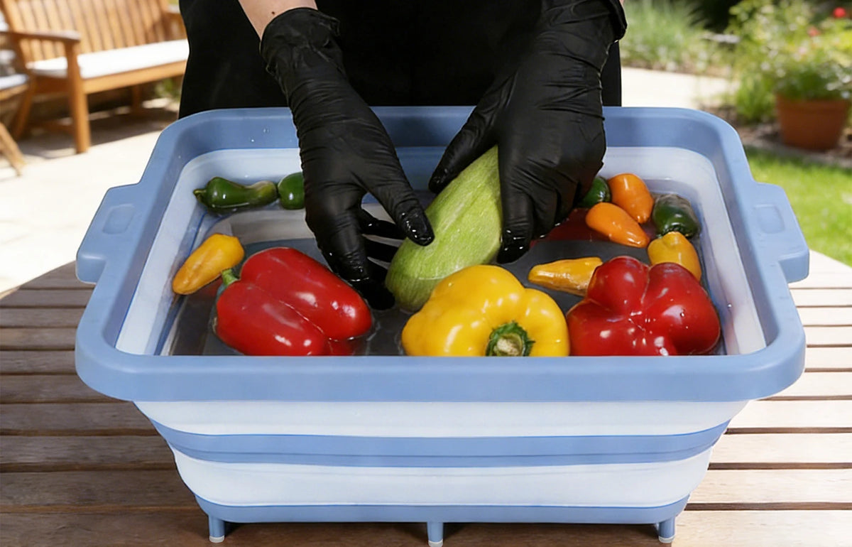Collapsible BBQ Prep Tub & Wash Station Set for Outdoor Cooking