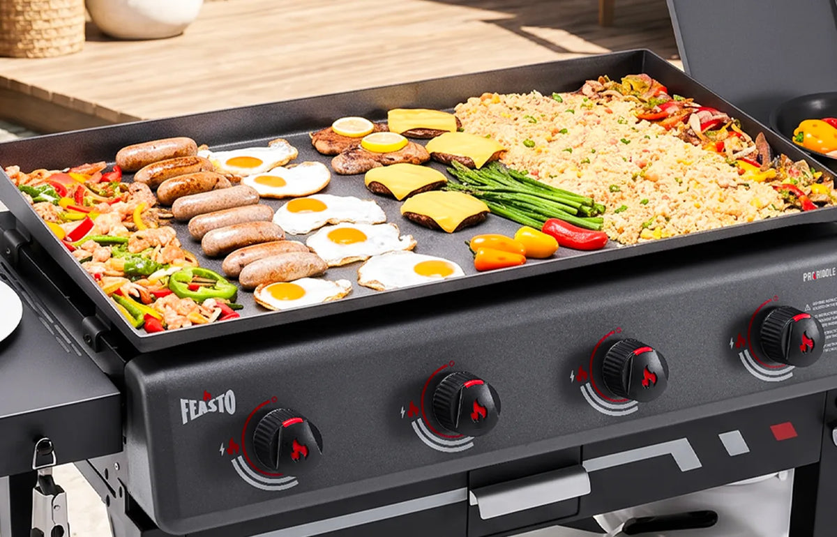 4-Burner Gas Griddle with Side Burner