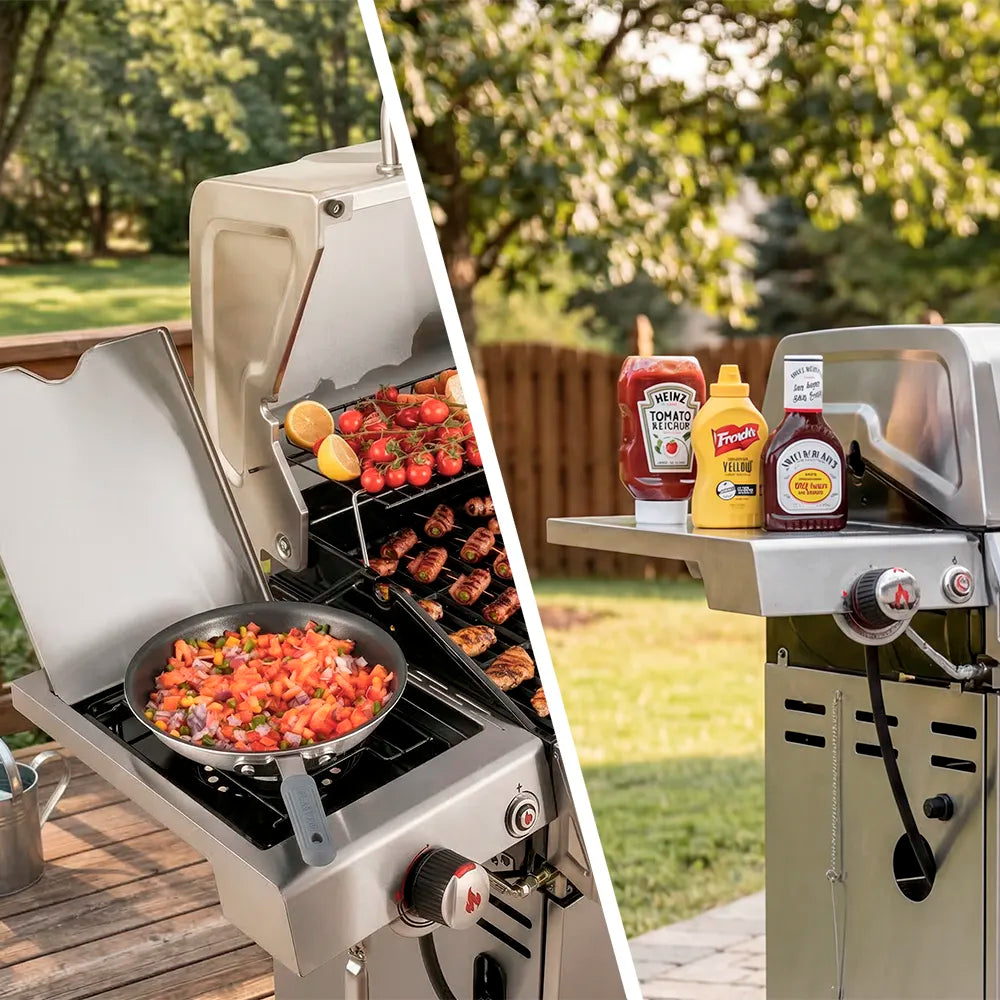 Stainless Steel 5-Burner Gas Grill with Sear Burner & Side Burner