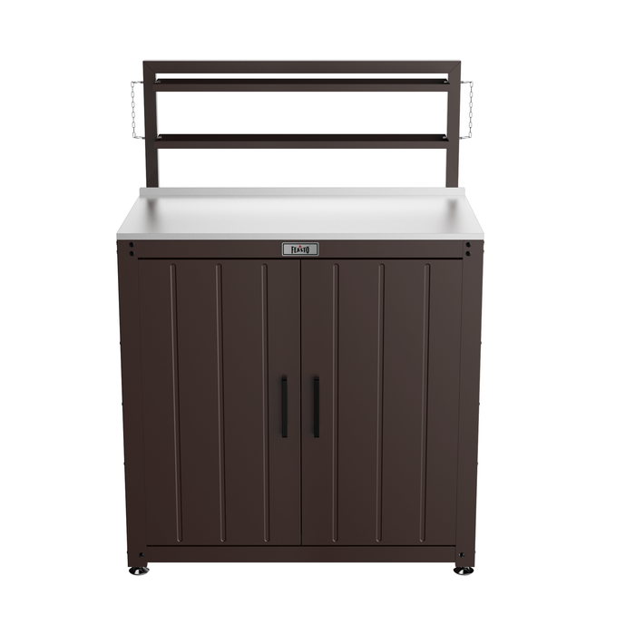 Outdoor Grill Cart with Raised-Edge Top