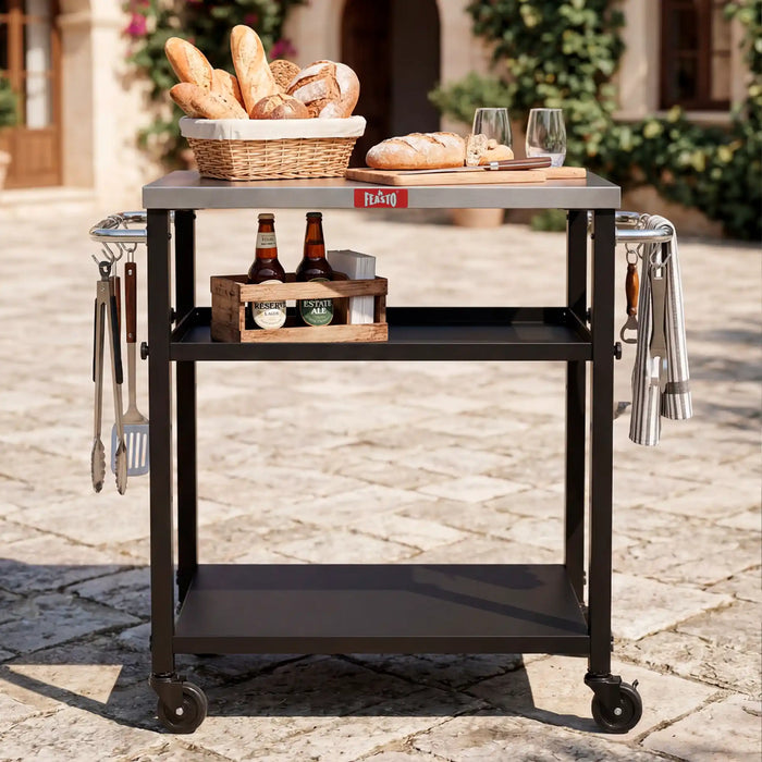 Outdoor Grill Cart with Adjustable Shelves