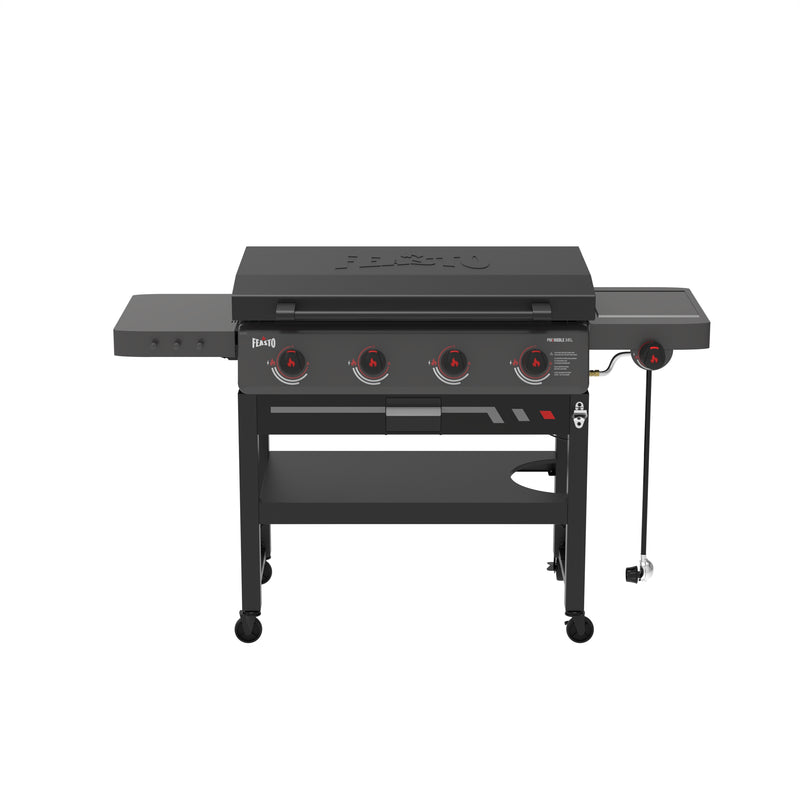 4-Burner Gas Griddle with Side Burner & Hood