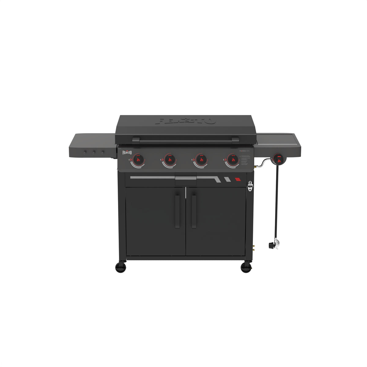 4-Burner Gas Griddle with Side Burner & Cabinet