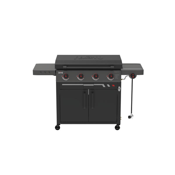 4-Burner Gas Griddle with Side Burner & Cabinet