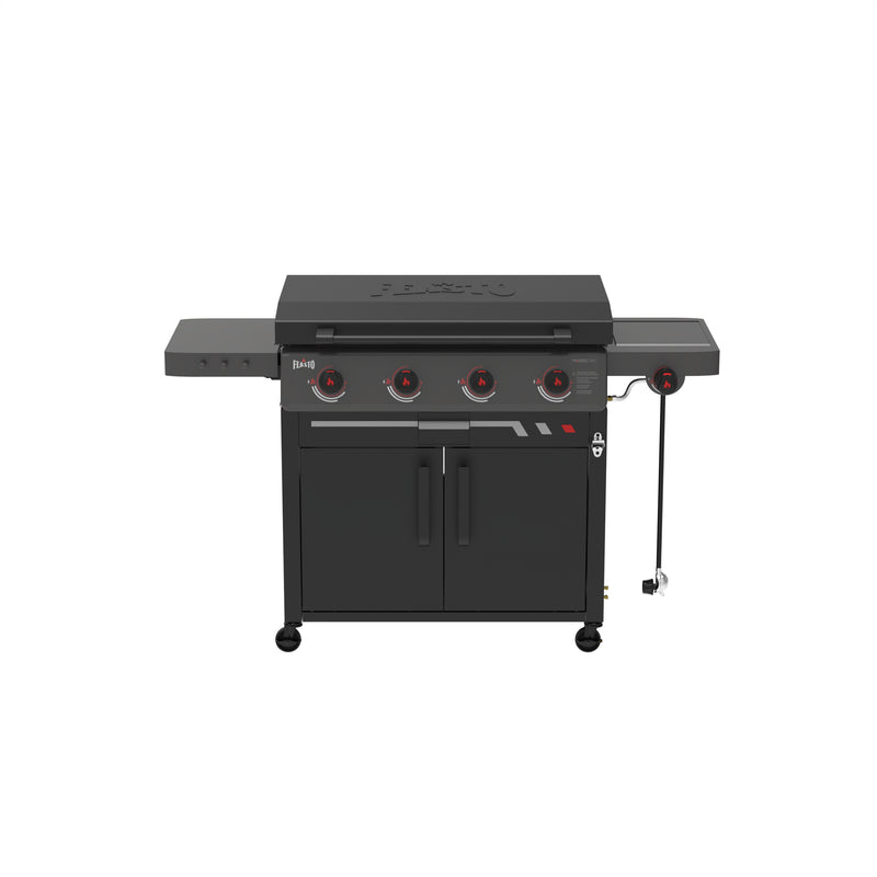 4-Burner Gas Griddle with Side Burner & Cabinet