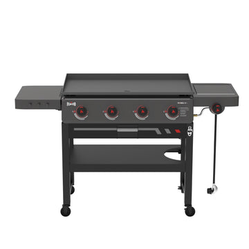 4-Burner Gas Griddle with Pre-Seasoned Cooktop & Side Burner