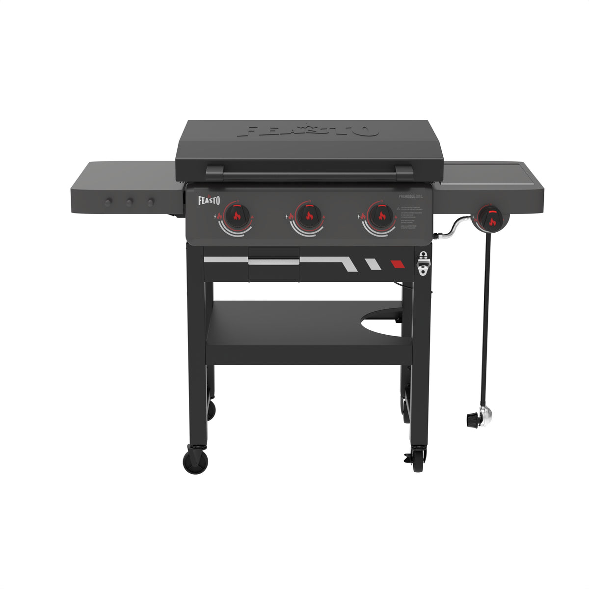 3-Burner Gas Griddle with Side Burner & Hood