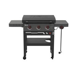 3-Burner Gas Griddle with Pre-Seasoned Top & Side Burner