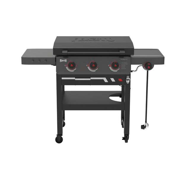 3-Burner Gas Griddle with Side Burner & Hood