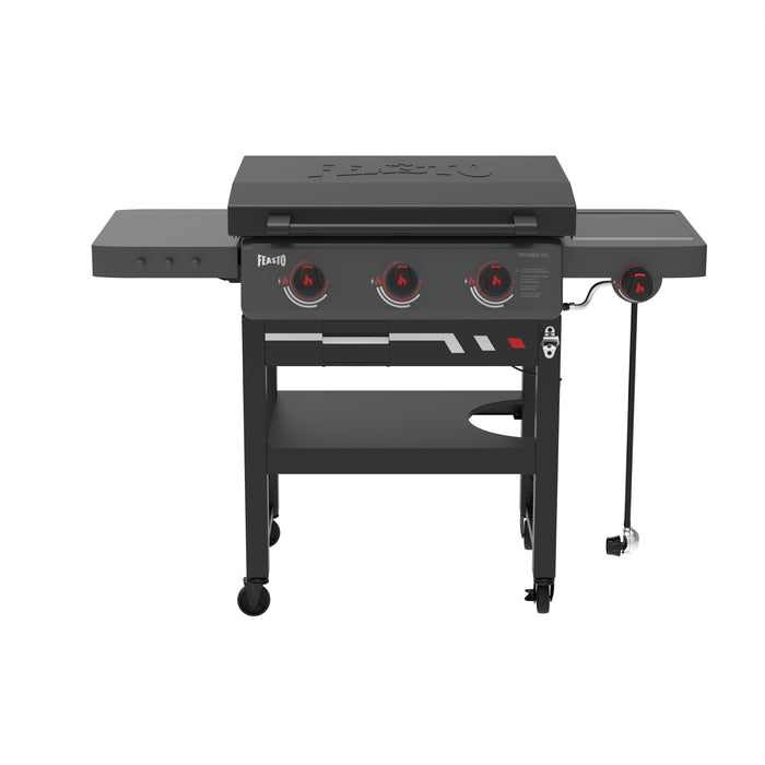 3-Burner Gas Griddle with Side Burner & Hood