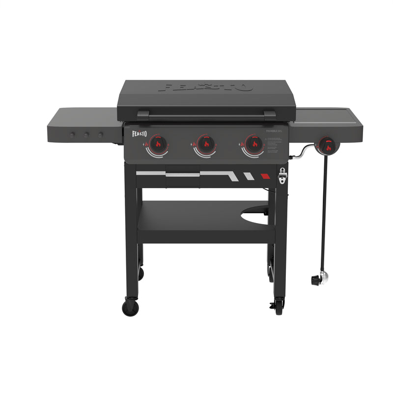 3-Burner Gas Griddle with Side Burner & Hood
