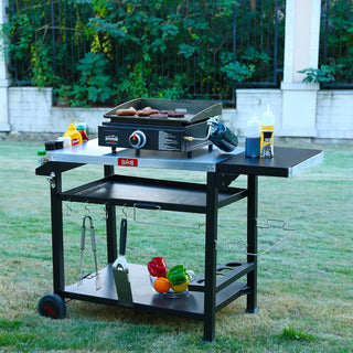 Feasto Outdoor Grill Table Cart, Pizza Oven Stand with Cover