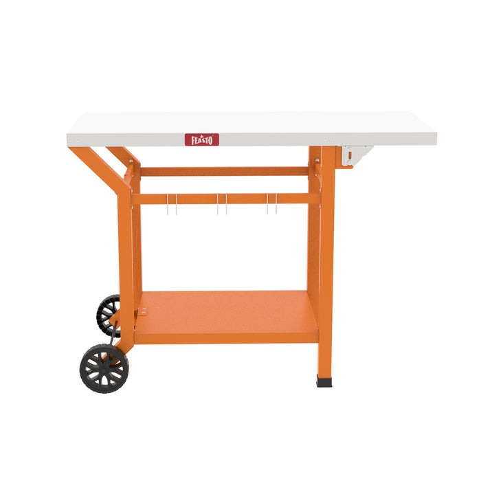 Outdoor Movable Grill Cart with Folding Side Table