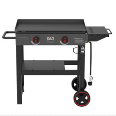 2-Burner Gas Griddle with Pre-Seasoned Cooktop & Cart
