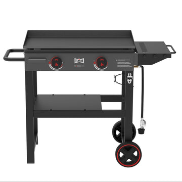 2-Burner Gas Griddle with Pre-Seasoned Cooktop & Cart
