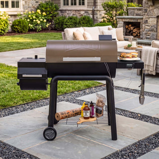 Golden Charcoal Grill with Digital Display & Offset Smoker