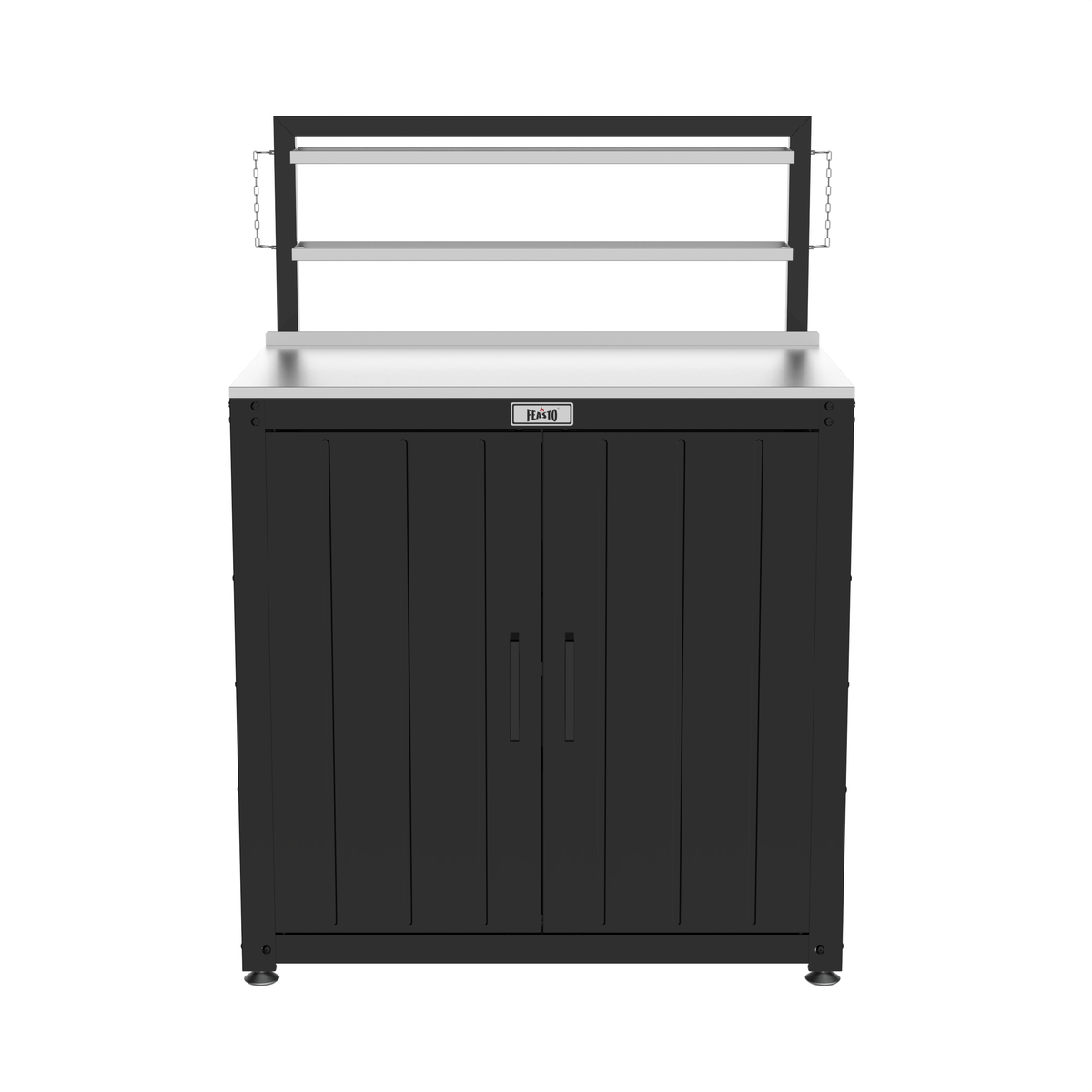 Outdoor Grill Cart with Raised-Edge Top