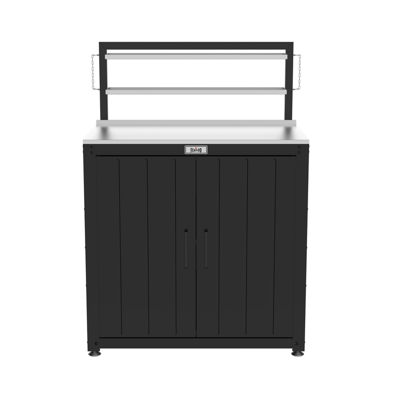 Outdoor Grill Cart with Raised-Edge Top