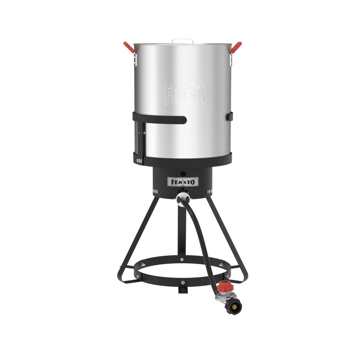 30 Qt Outdoor Turkey Fryer & Seafood Boiler Kit with Triangular Base Contour