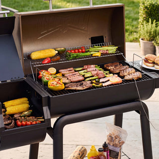 Golden Charcoal Grill with Digital Display & Offset Smoker