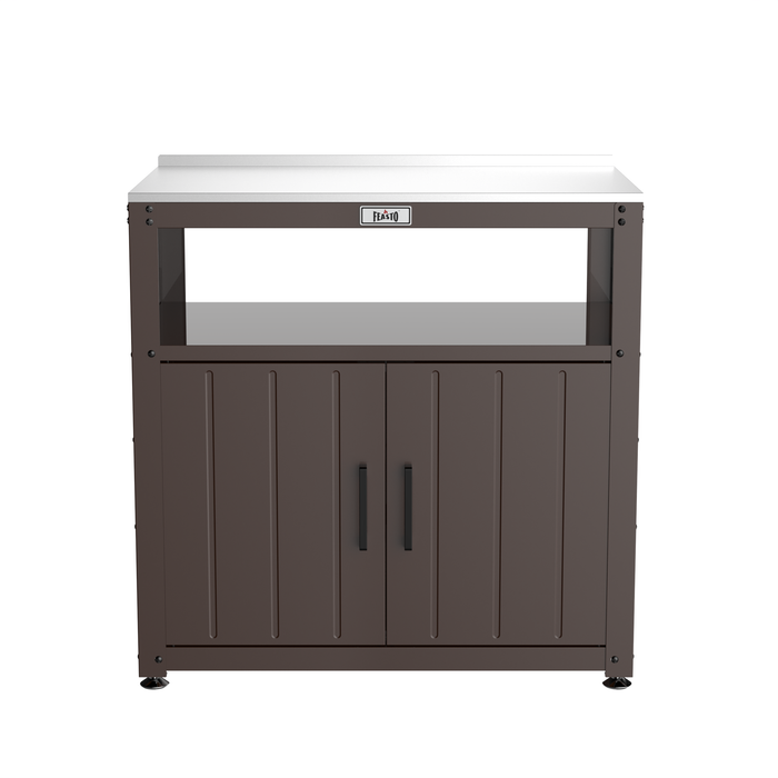 Outdoor Grill Cart with Stainless Steel Top and Storage Cabinet
