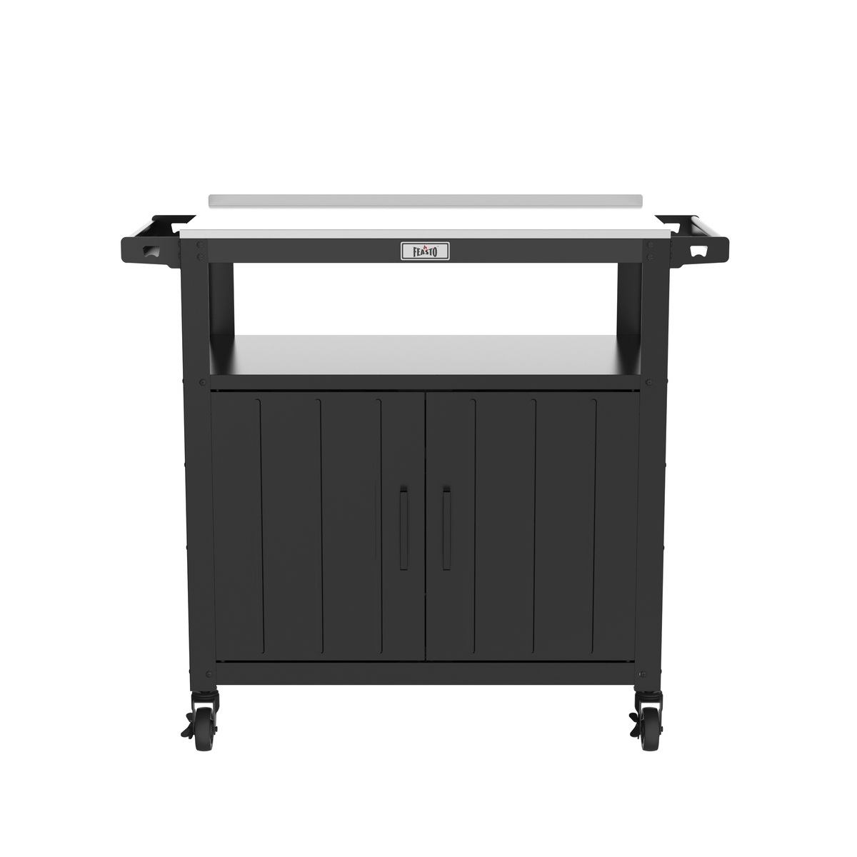 Outdoor Grill Cart with Raised-Edge Top