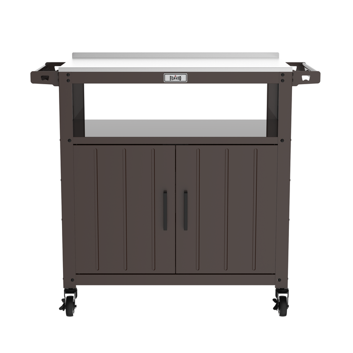 Outdoor Grill Cart with Raised-Edge Top