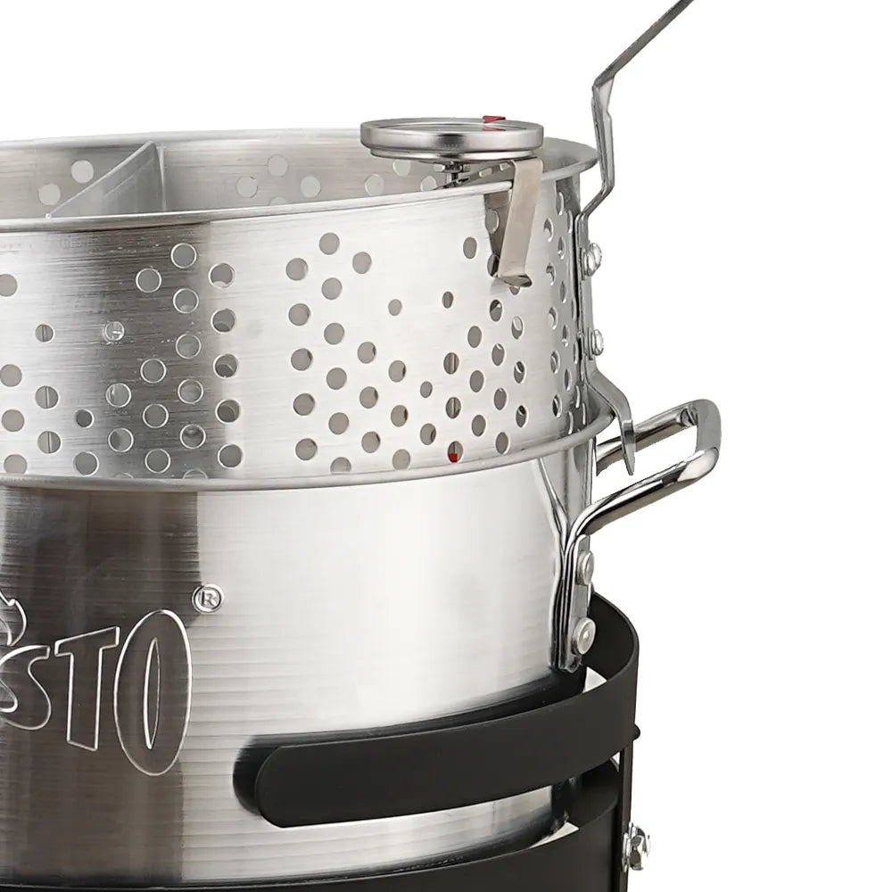 10 Qt Outdoor Gas Fish Fryer Pot Kit with Adjustable Regulator
