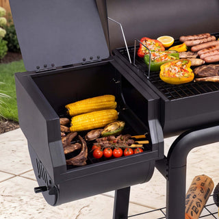 Golden Charcoal Grill with Digital Display & Offset Smoker