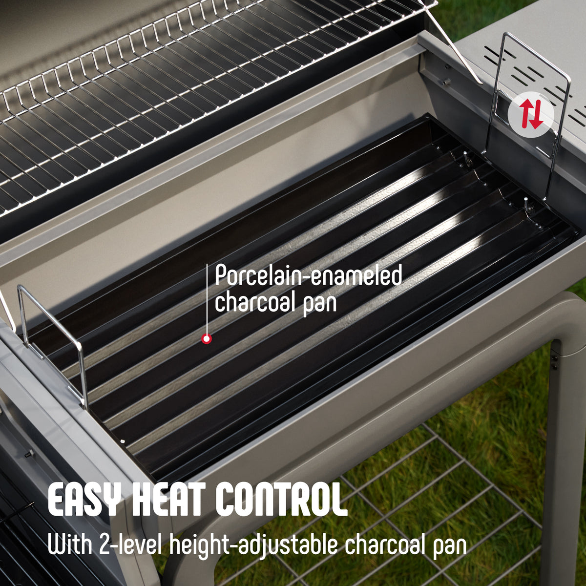FEASTO 30" Heavy-Duty Charcoal Grill with Offset Smoker & Cover (Black)