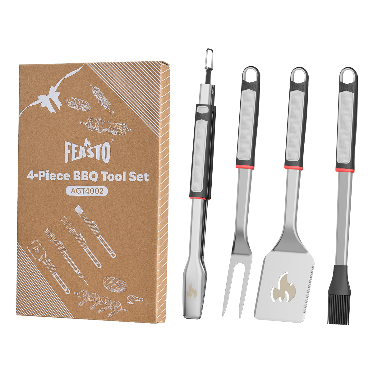 4-Piece BBQ Grill Tool Set