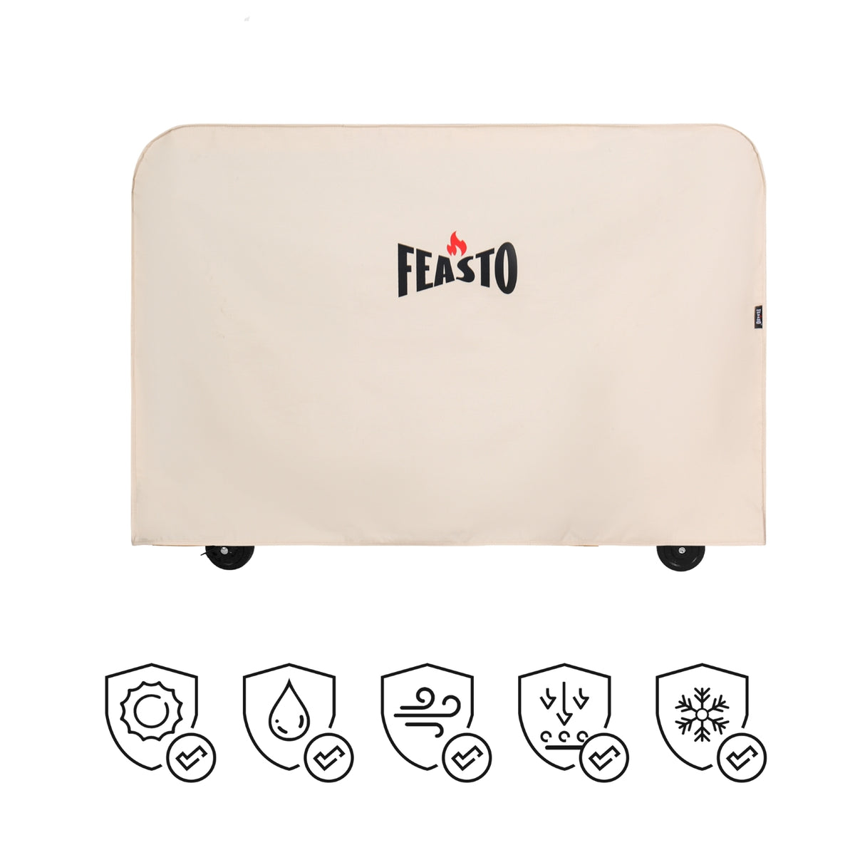 FEASTO Premium Waterproof Dining Cart Cover, Beige (34.3" x 16.5" x 31")
