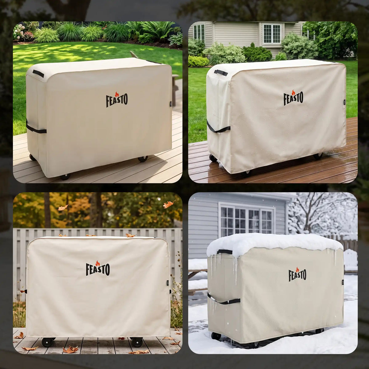 34-Inch Outdoor Grill Cart Cover with Adjustable Velcro Strap