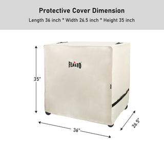 Feasto Outdoor Dining Cart,Grill Cover for Feasto 3-Shelf Outdoor Steel Table Cart, Heavy Duty Waterproof Beige (L36”xW26.5”x H35”)
