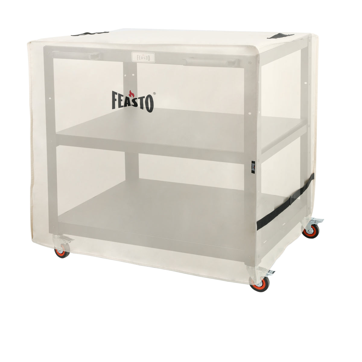Feasto Outdoor Dining Cart,Grill Cover for Feasto 3-Shelf Outdoor Steel Table Cart, Heavy Duty Waterproof Beige (L36”xW26.5”x H35”)