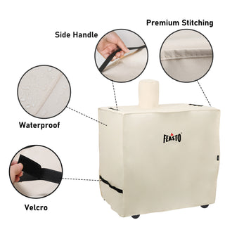 Feasto Outdoor Dining Cart Cover for Feasto Modular Outdoor Kitchen Sink Station, Heavy Duty Waterproof Cover for Feasto Dining Cart, Beige