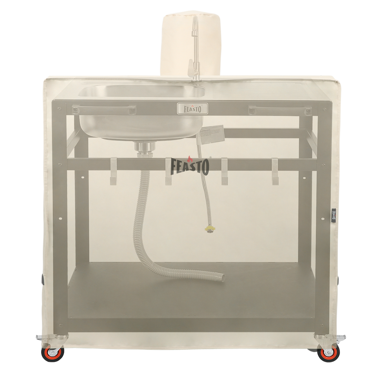 Feasto Outdoor Dining Cart Cover for Feasto Modular Outdoor Kitchen Sink Station, Heavy Duty Waterproof Cover for Feasto Dining Cart, Beige