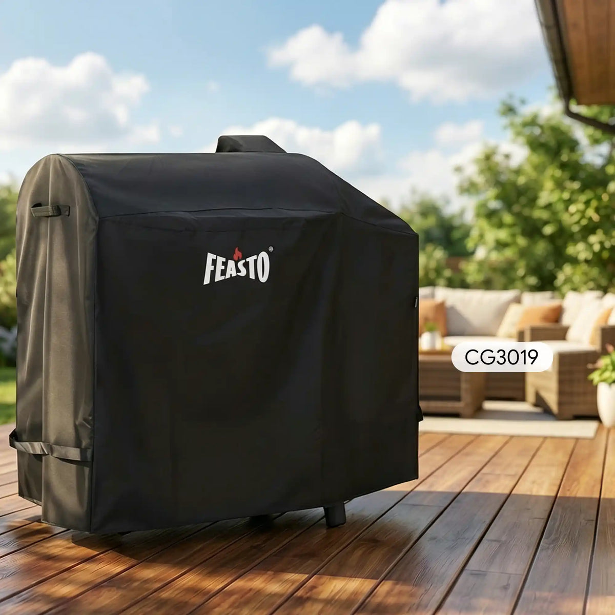 44-Inch Outdoor Charcoal Grill  Cover with Adjustable Velcro Strap