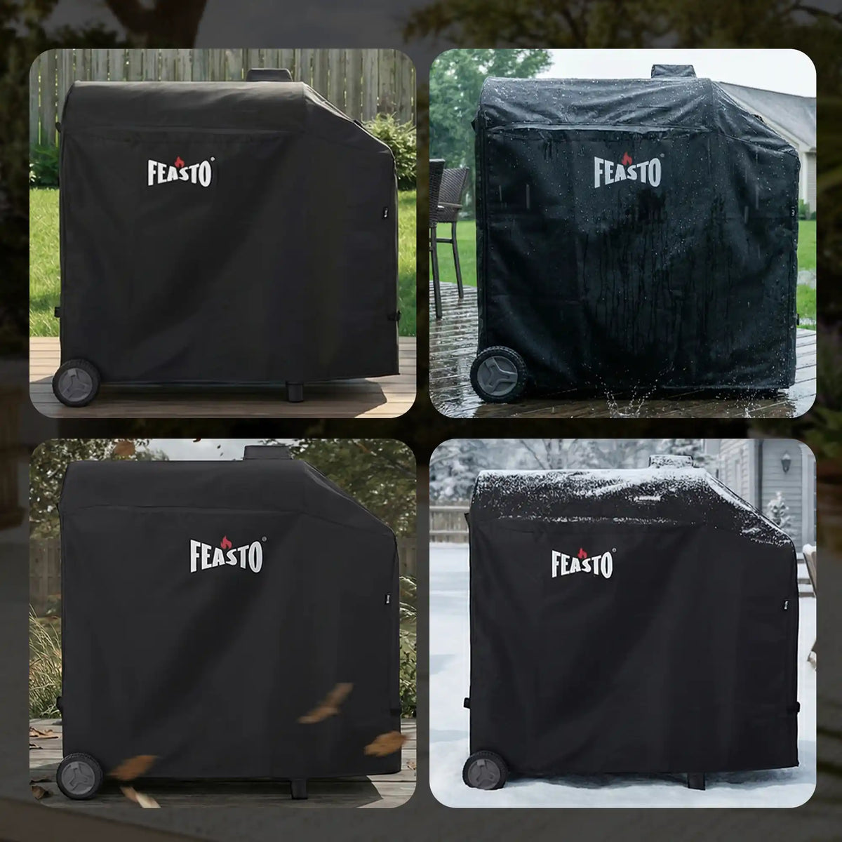 44-Inch Outdoor Charcoal Grill  Cover with Adjustable Velcro Strap