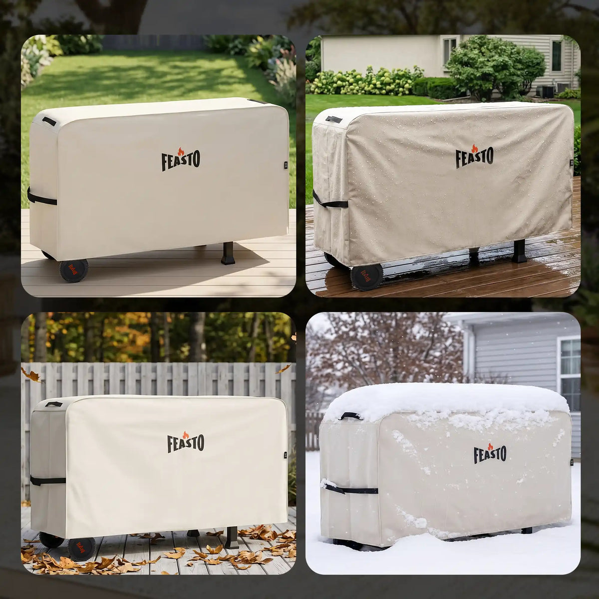 50-Inch Outdoor Prep Table Cart Cover with Adjustable Velcro Strap