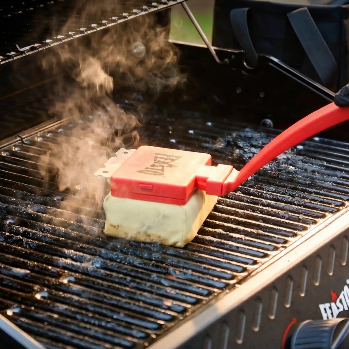 Bristle-Free Steam Grill Brush with Scraper