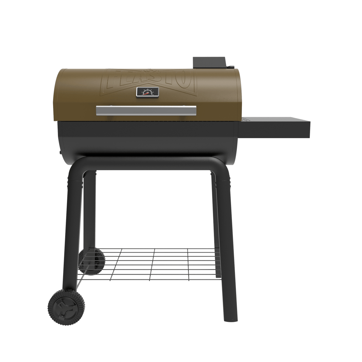 Golden Charcoal Grill with Side Table