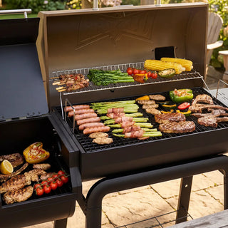 Golden Charcoal Grill with Offset Smoker