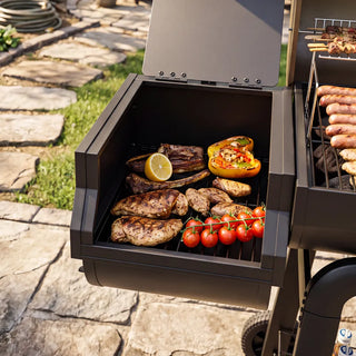 Golden Charcoal Grill with Offset Smoker