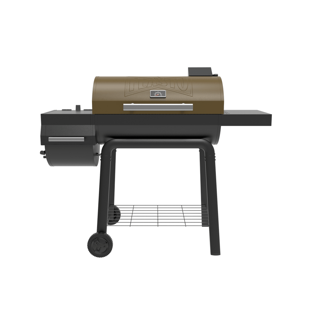 Golden Charcoal Grill with Offset Smoker 360 view