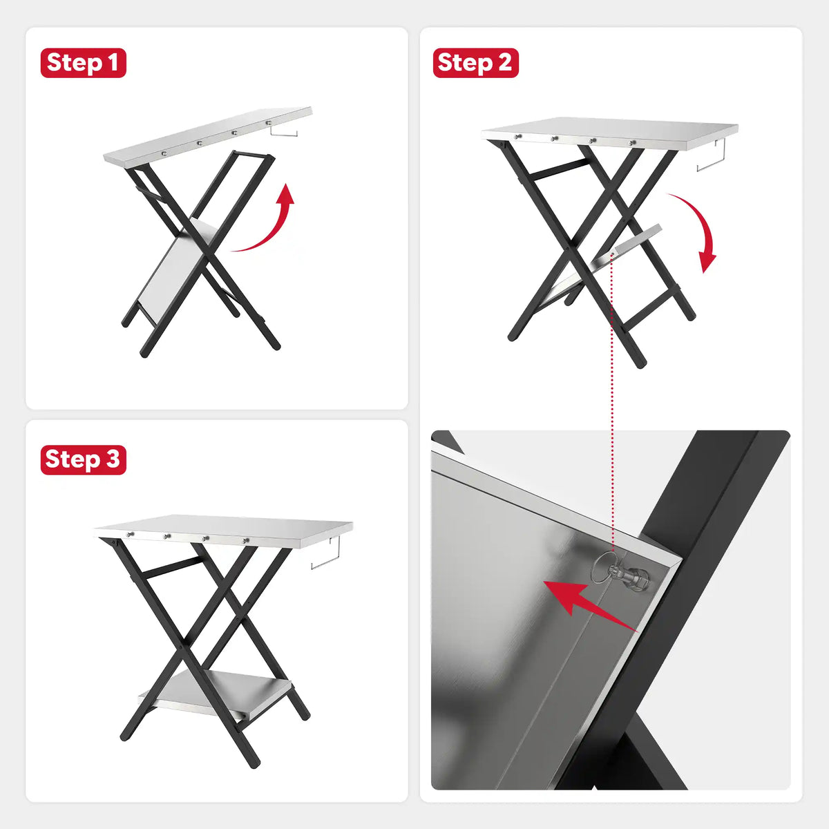 Grill Cart with Foldable Tripod Frame
