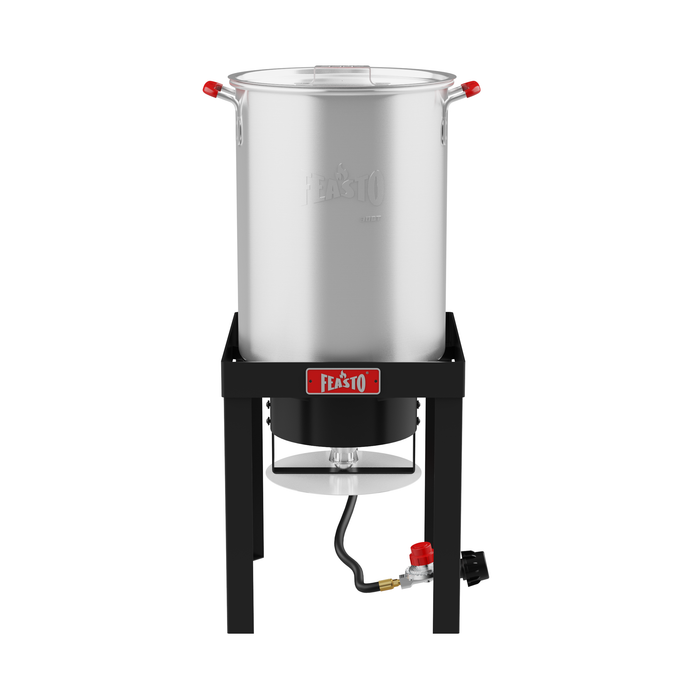 30 Qt Outdoor Turkey Fryer & Seafood Boiler Kit with Gas Stove Burner Stand
