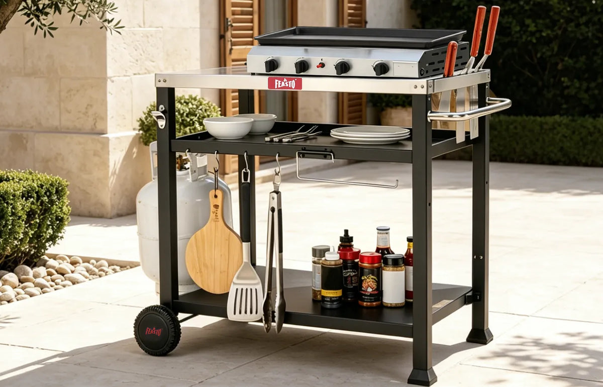 Outdoor Grill Cart with Multi-Function Storage