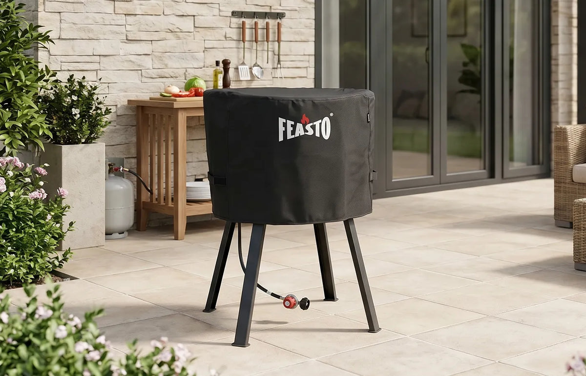 28-Inch  Outdoor Concave Comal Cover with Adjustable Velcro Strap