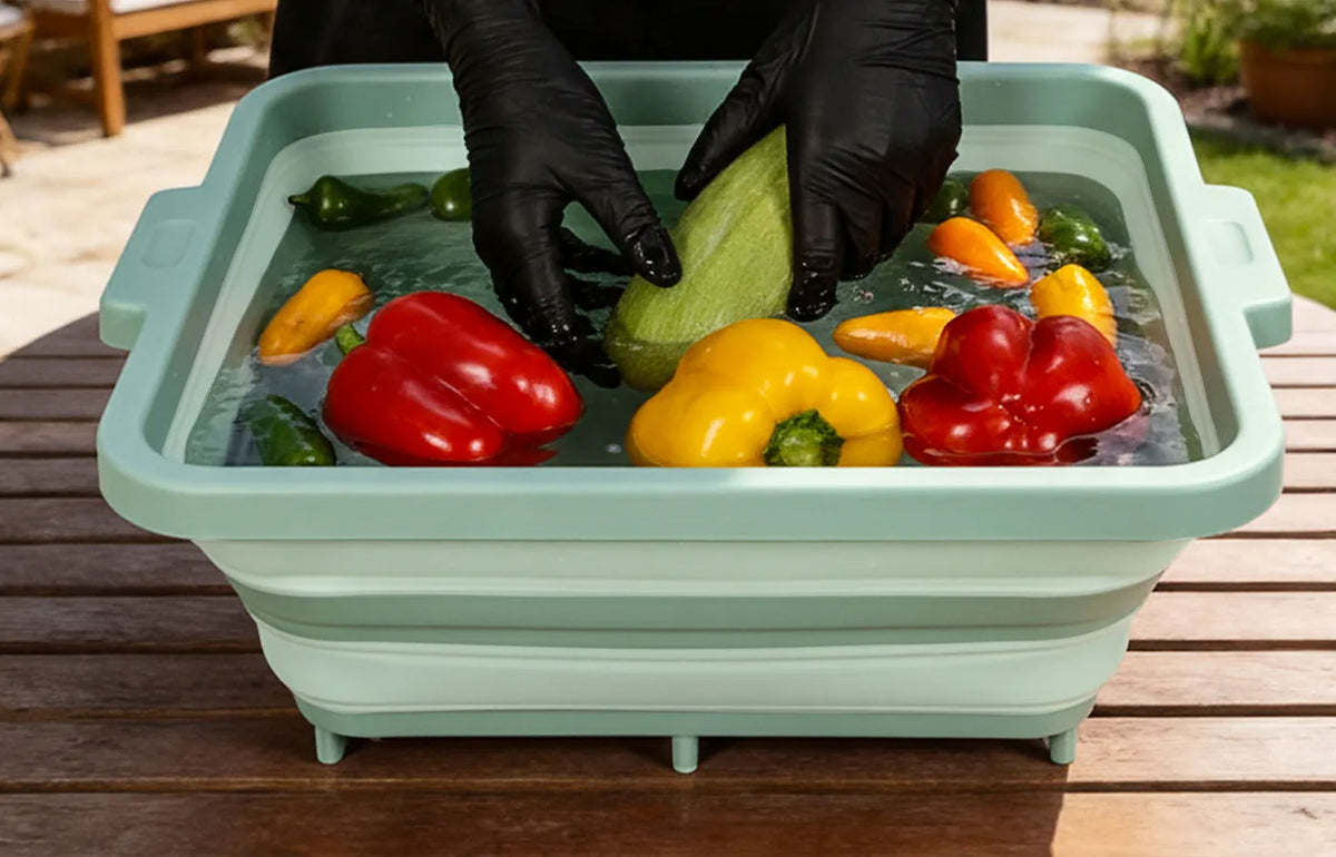 Collapsible BBQ Prep Tub & Wash Station Set for Outdoor Cooking
